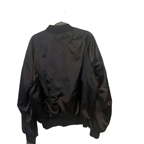 TRUE VINTAGE Herman Joseph's Black Satin Jacket on King Louie Union Made Tag - Picture 2 of 7